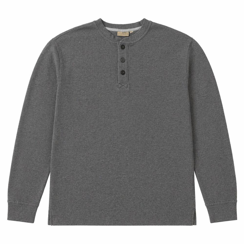 L.L Bean Cotton Henley long sleeve top in gray. Men’s Large.